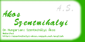 akos szentmihalyi business card